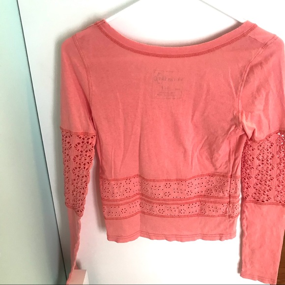 Free People We The Free Peach Semi-Crop Top Eyelet - Picture 6 of 7